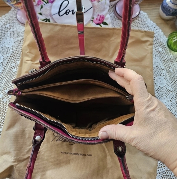 Patricia Nash Magenta Solf Leather Satchel - Picture 2 of 15